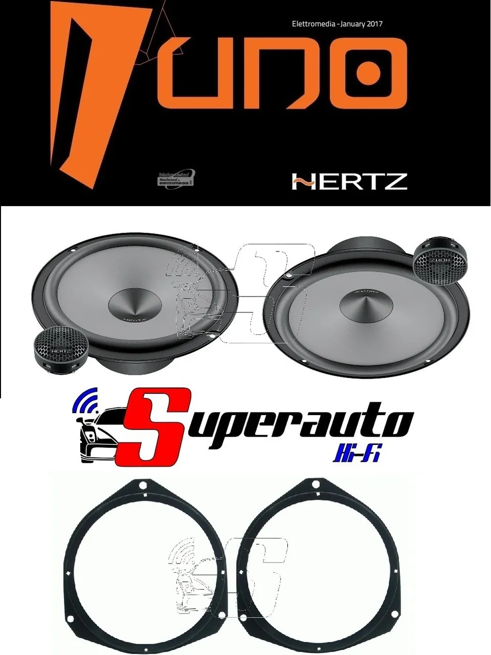 hertz-k-165-uno-kit-2-vie-165mm-supporti-fiat-punto-punto-evo image 1