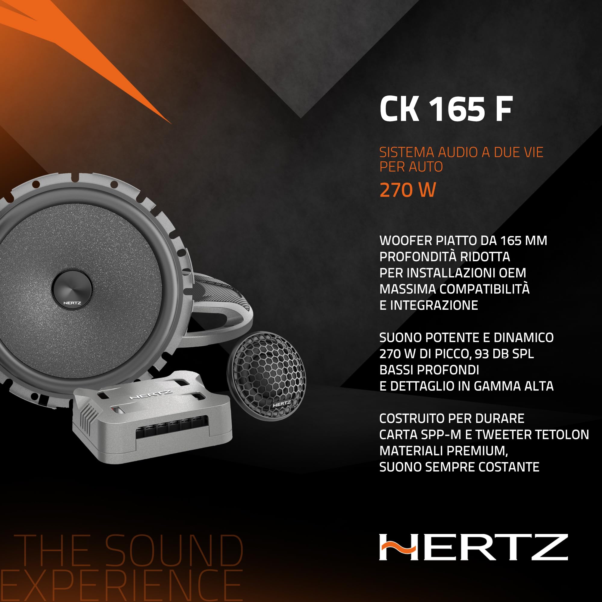 hertz-ck-165-f-kit-2-vie-165-mm-piatto-270w-con-crossover image 4