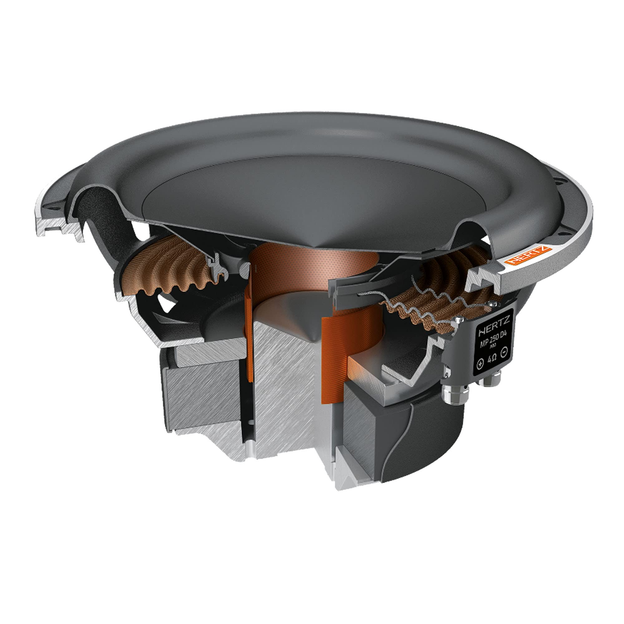hertz-mp-250-d4-3-pro-subwoofer-250-mm-doppia-bobina-4-4-ohm-600w-rms image 3