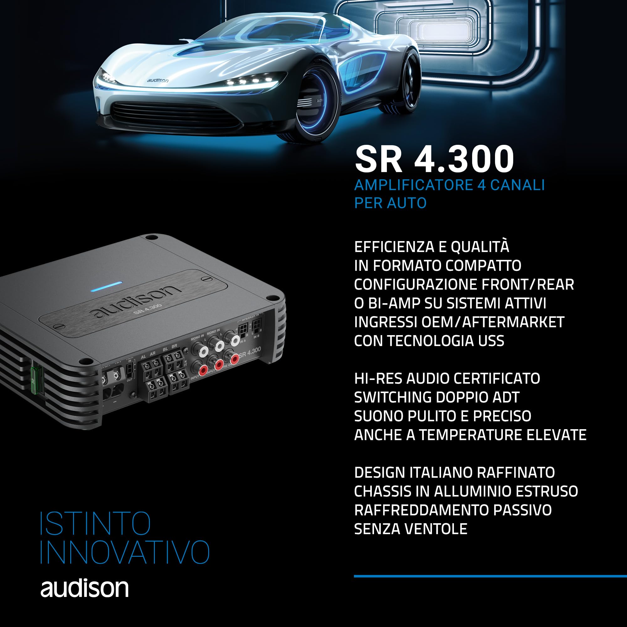 audison-sr-4-300-amplificatore-4-canali-4x130w-a-2-ohm image 3