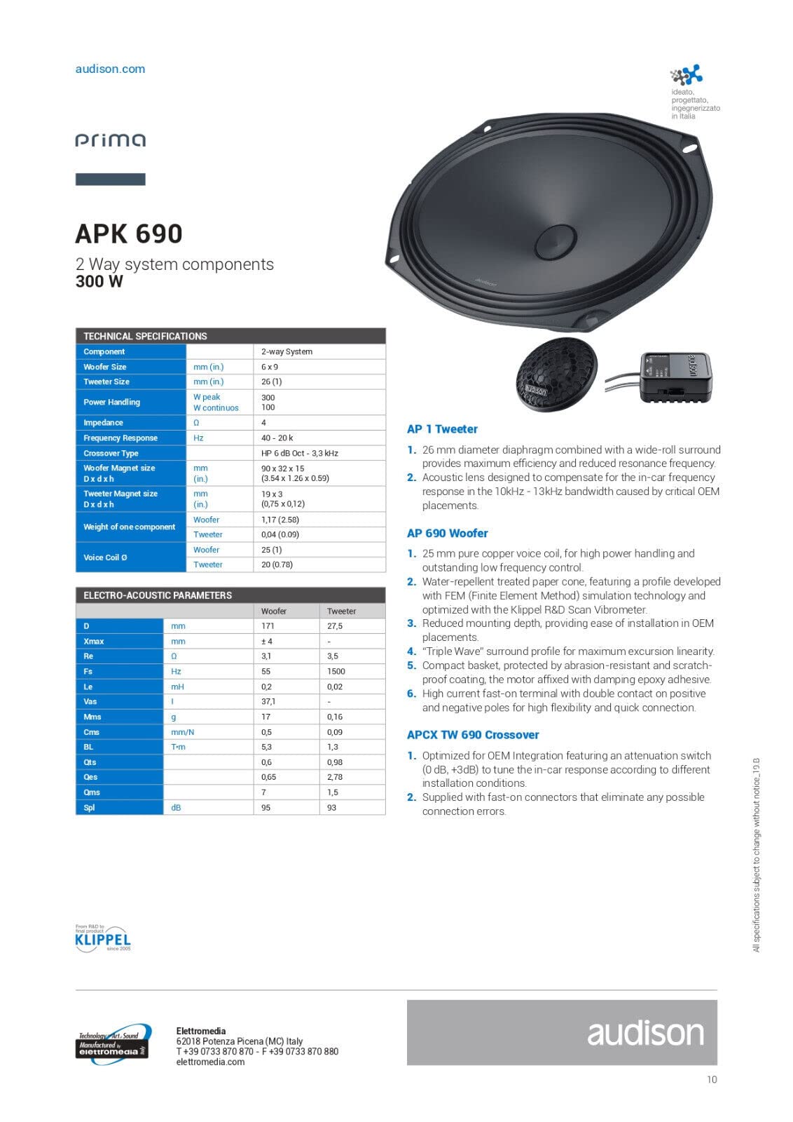audison-apk-690-sistema-2-vie-6x9-100w-rms-4-ohm-95-db image 5