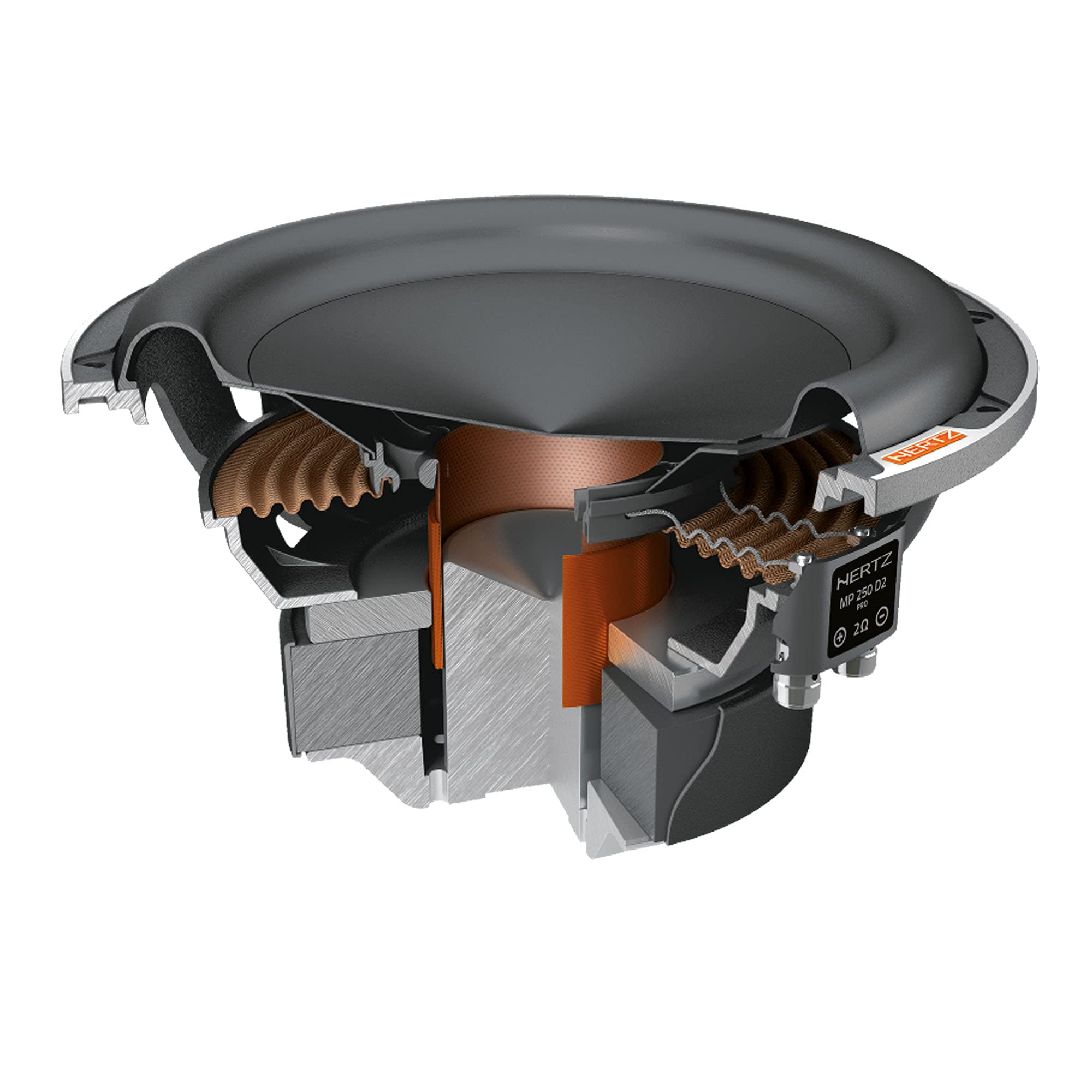 hertz-mp-250-d2-3-pro-subwoofer-250-mm-doppia-bobina-2-2-ohm-600-w-rms image 3