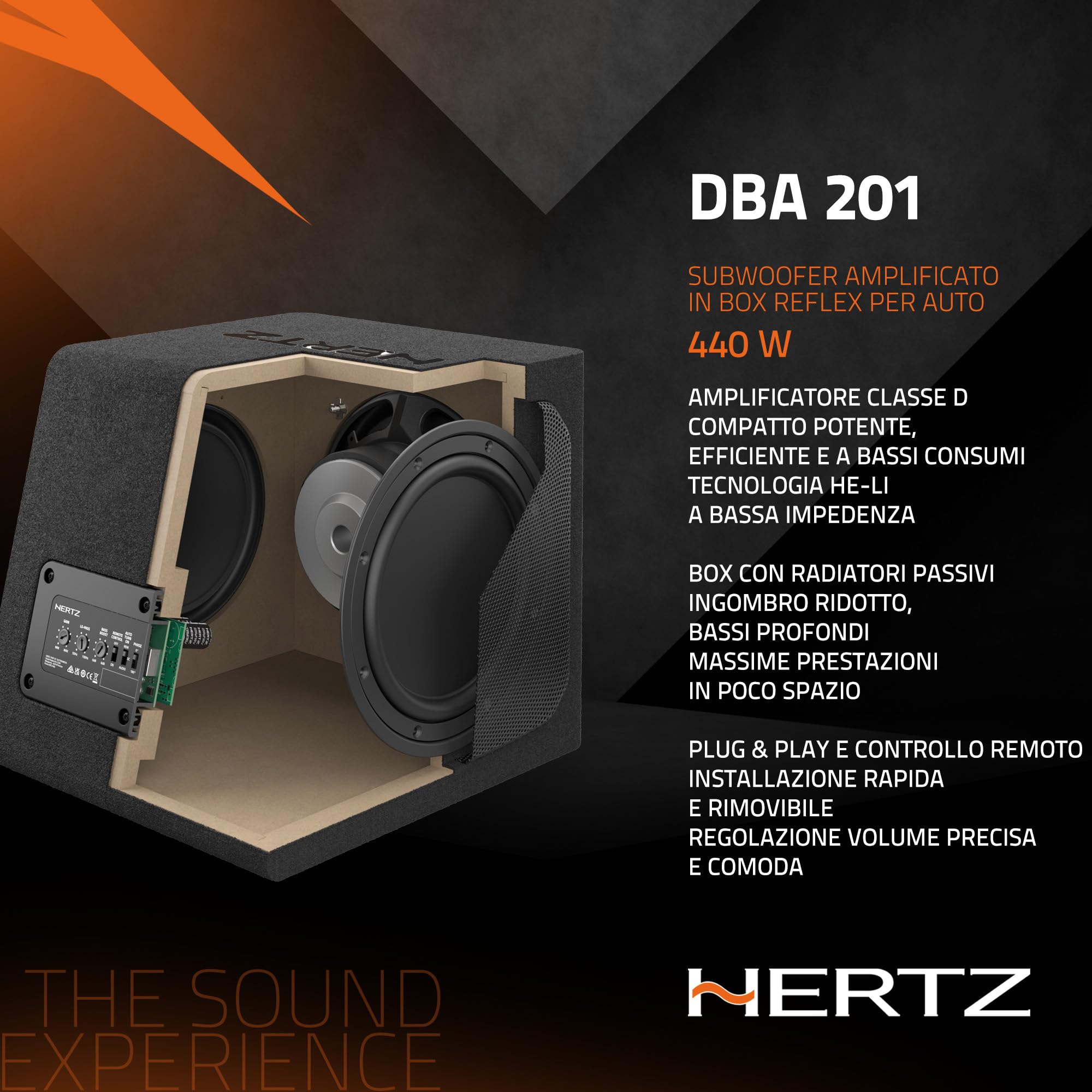 hertz-dba-201-subwoofer-amplificato-200mm-440w image 4