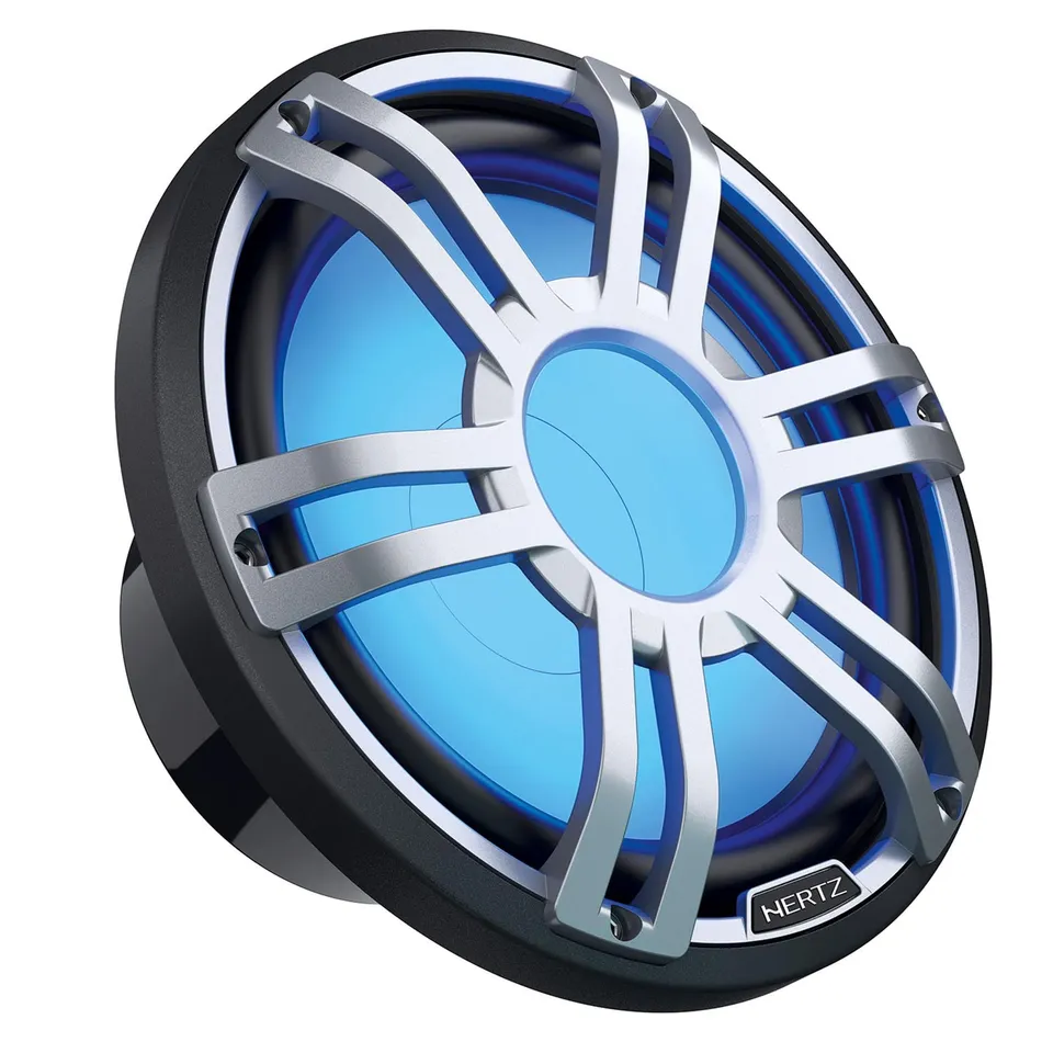hertz-hms-10-s4-ld-sw-subwoofer-marine-sport-10-4-ohm-bianco-con-led-rgb image 1